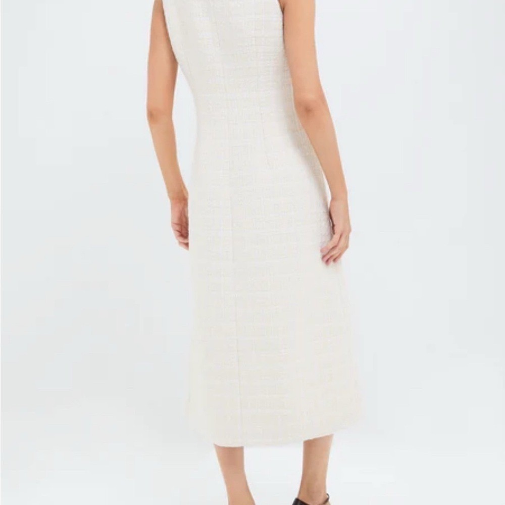 NEW Tuckernuck Sleeveless Cream Tweed Ingrid Button Front Midi Dress NWT - Picture 4 of 12